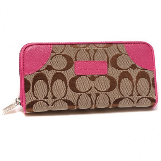 Coach Legacy Logo Signature Large Pink Wallets DTV | Coach Outlet Canada